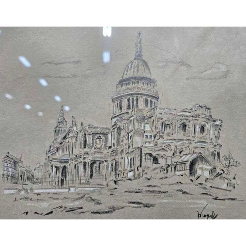 Original Hand-Drawn Pencil Sketch of St. Paul’s Cathedral – Classic Artwork